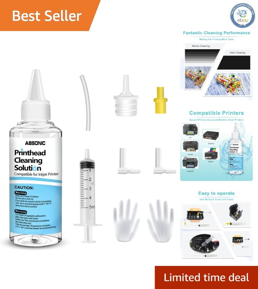 100mL Printer Head Cleaner - Universal Inkjet Cleaning Solution for All Models
