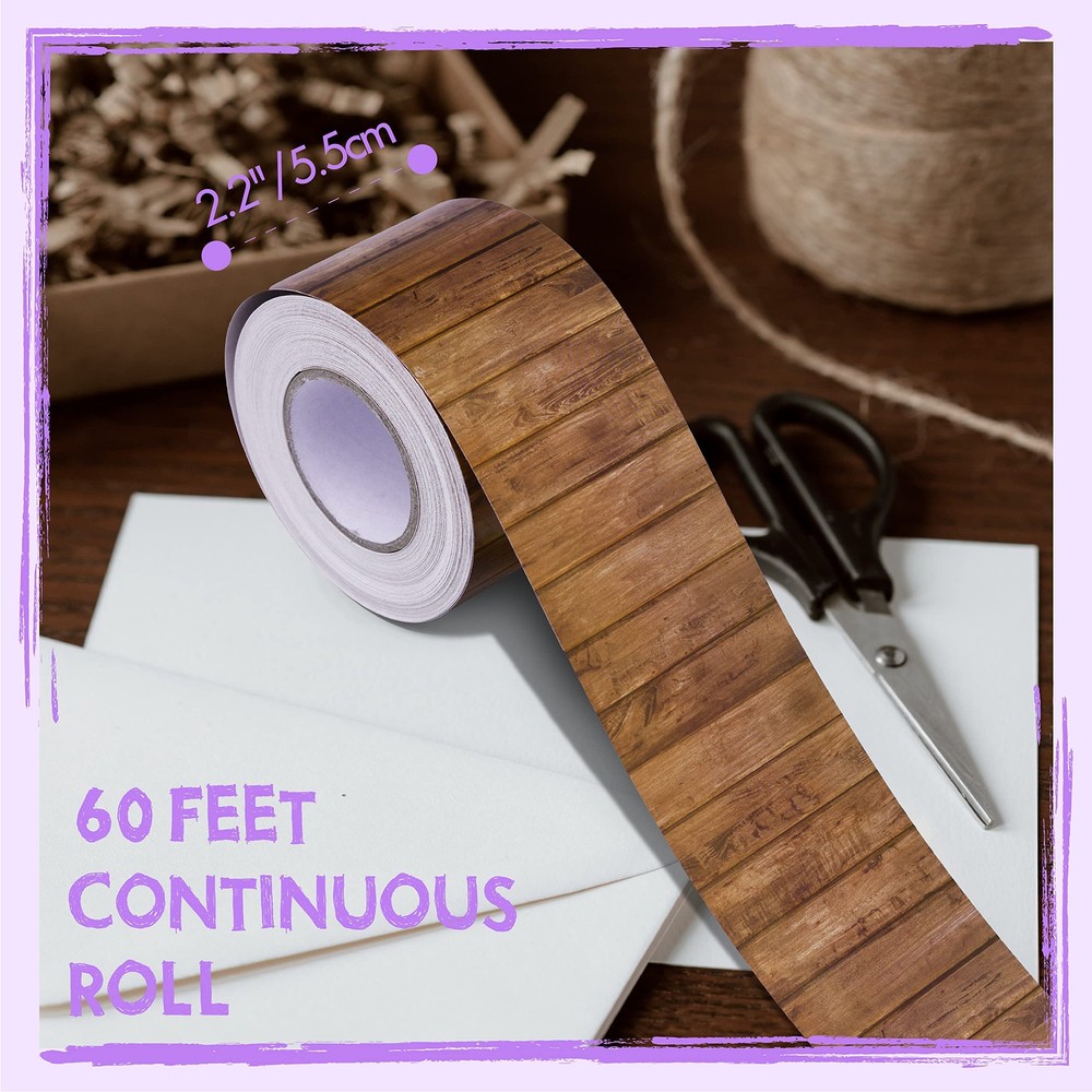 60 Feet Bulletin Board Borders, Wooden Pattern Non adhesive,
