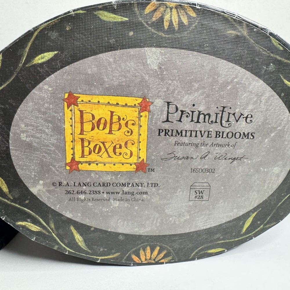 Bob’s Boxes 2 Stacking LANG Folk Art PRIMITIVE BLOOMS Box Susan A. Winget Oval