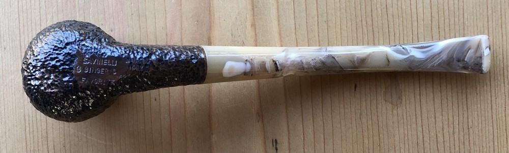 Savinelli Ginger's Favorite Rusticated Bent Apple (626) 6mm Filter Pipe