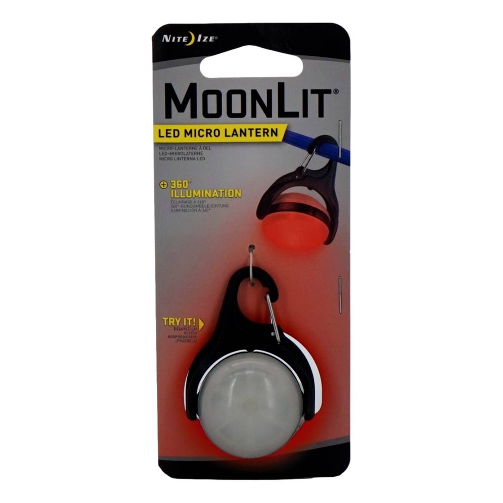 2 Pack Nite Ize MoonLit LED Red Micro Lantern Carabiner Clip Glow Flash Light