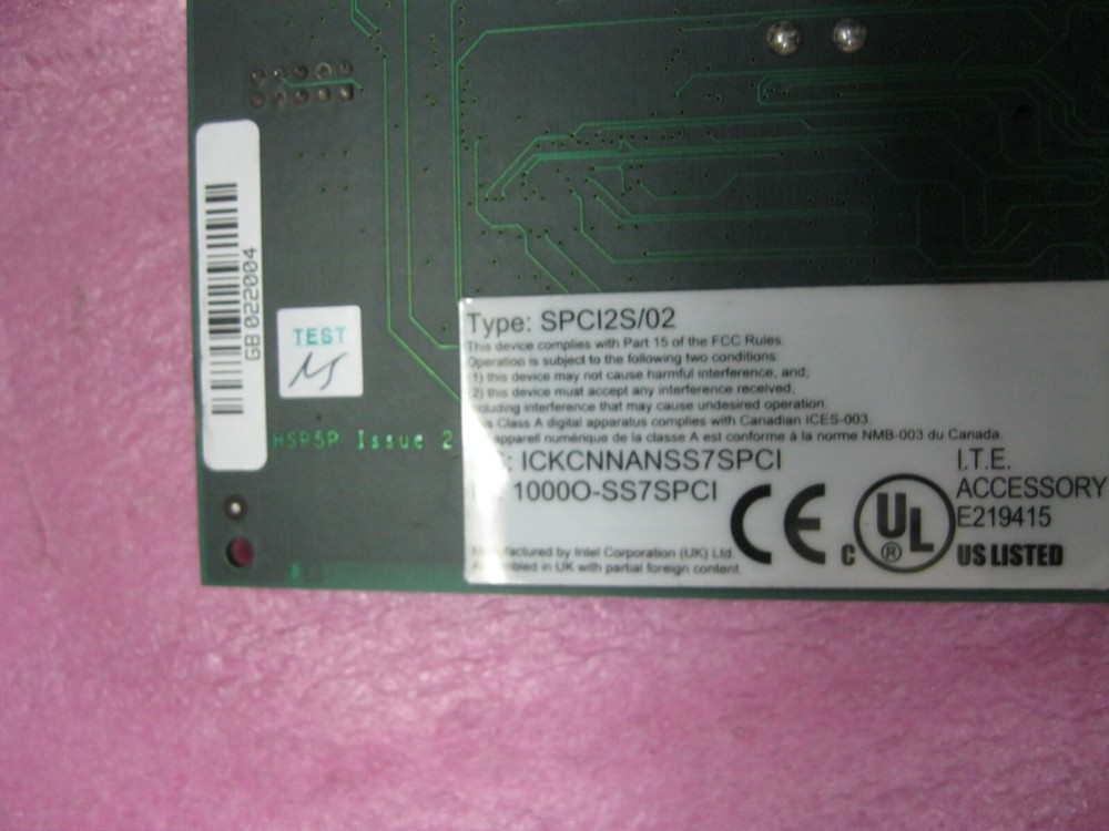 DataKinetics card Dialogic SPCI2S/02 Signaling Interface SS7SPCI - B2806