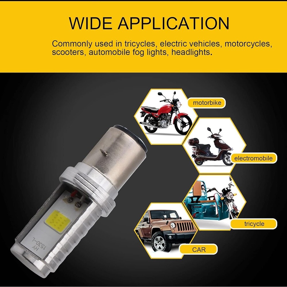 Complete Lighting Solution: 12W BA20D COB LED Bulbs with High/Low Beam Function