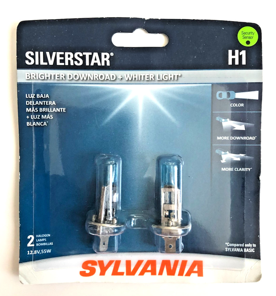 SYLVANIA H1 SilverStar High Performance Halogen Headlight Bulb, 2 Bulbs