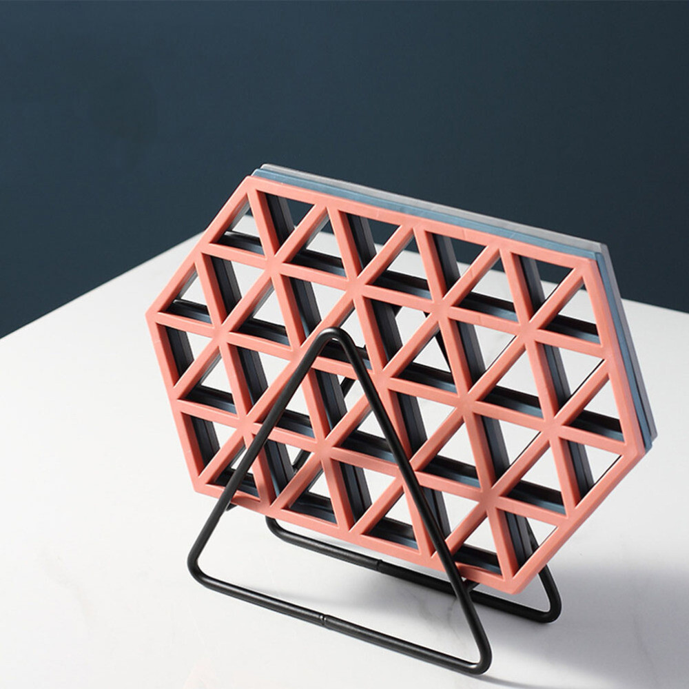 Coaster Holder Black Triangle Coaster Holder Display Stand for Plates Coasters