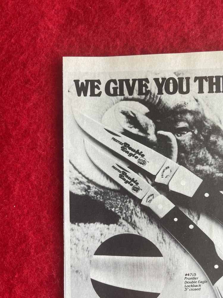 Vintage 1981 Print Ad Frontier Double Eagle Knife Advertisement