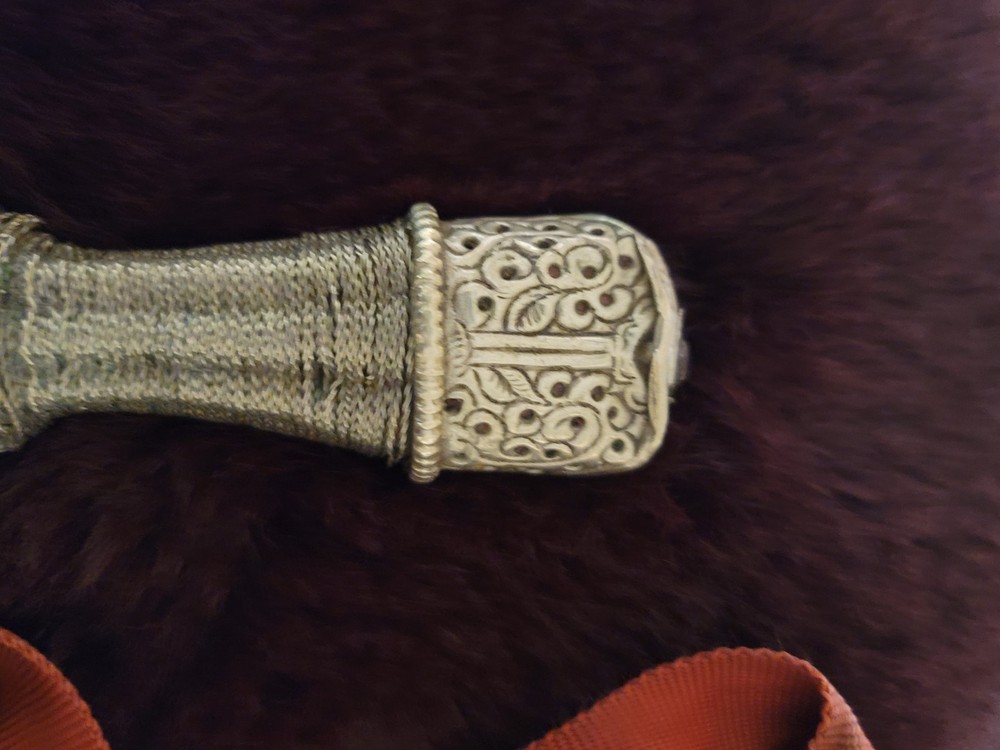 Antique Tibetan Silver Knife-Dagger with Silver Sheath