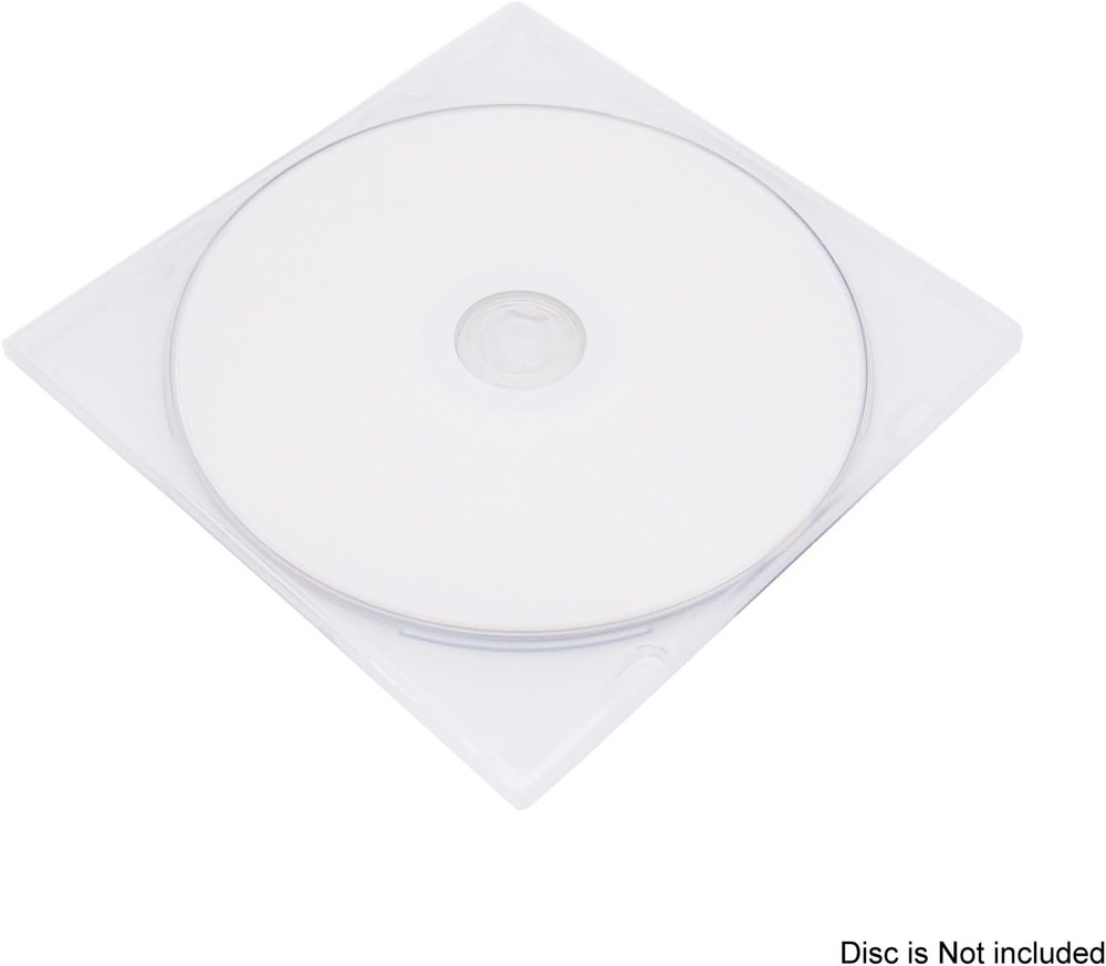 5.2Mm Durable CD Case, Slim Single Clear PP Poly Plastic Cases, 50 Pack.