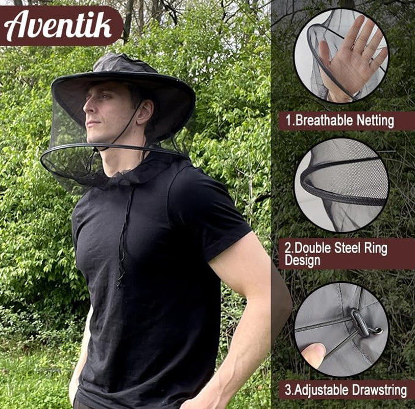 Adjustable Mosquito Hat with Netting for Maximum Bug Pair with Mosquito Jacket