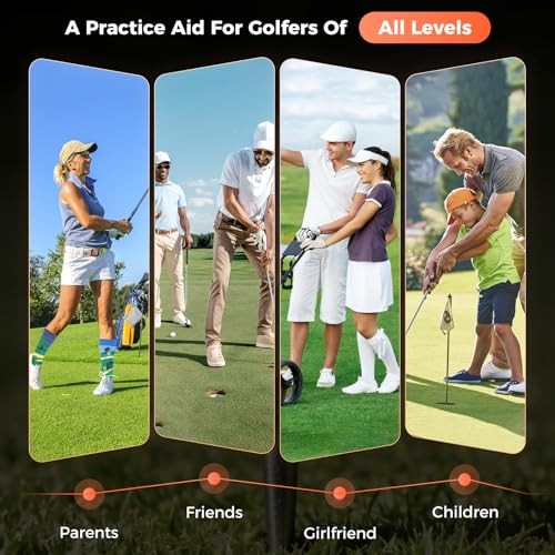 Golf Alignment Sticks Holder, Golf Training Aid with Alignment Sticks &