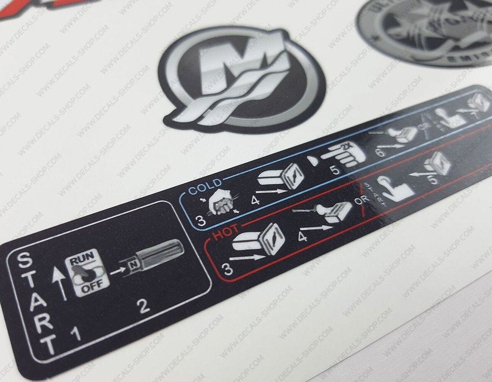 Mercury 9.9 hp Four Stroke 2006-2012 outboard engine decals sticker