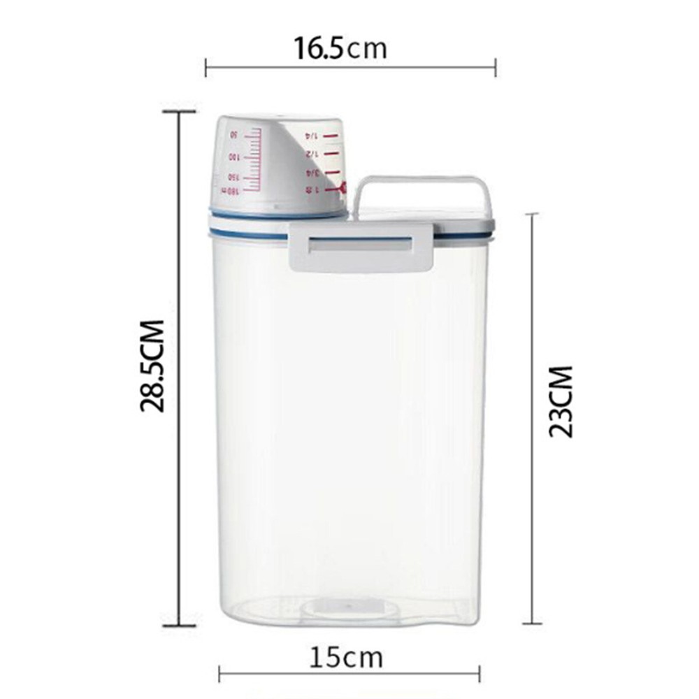 Portable Plastic Cereal Dispenser Storage Box Kitchen Food Grain Rice Container