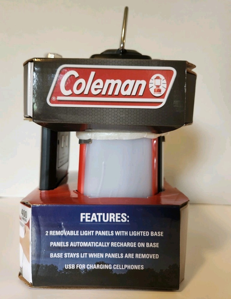 Coleman Multi-Panel Lantern 2 Removable Light Panels USB For Charging 400 Lumens