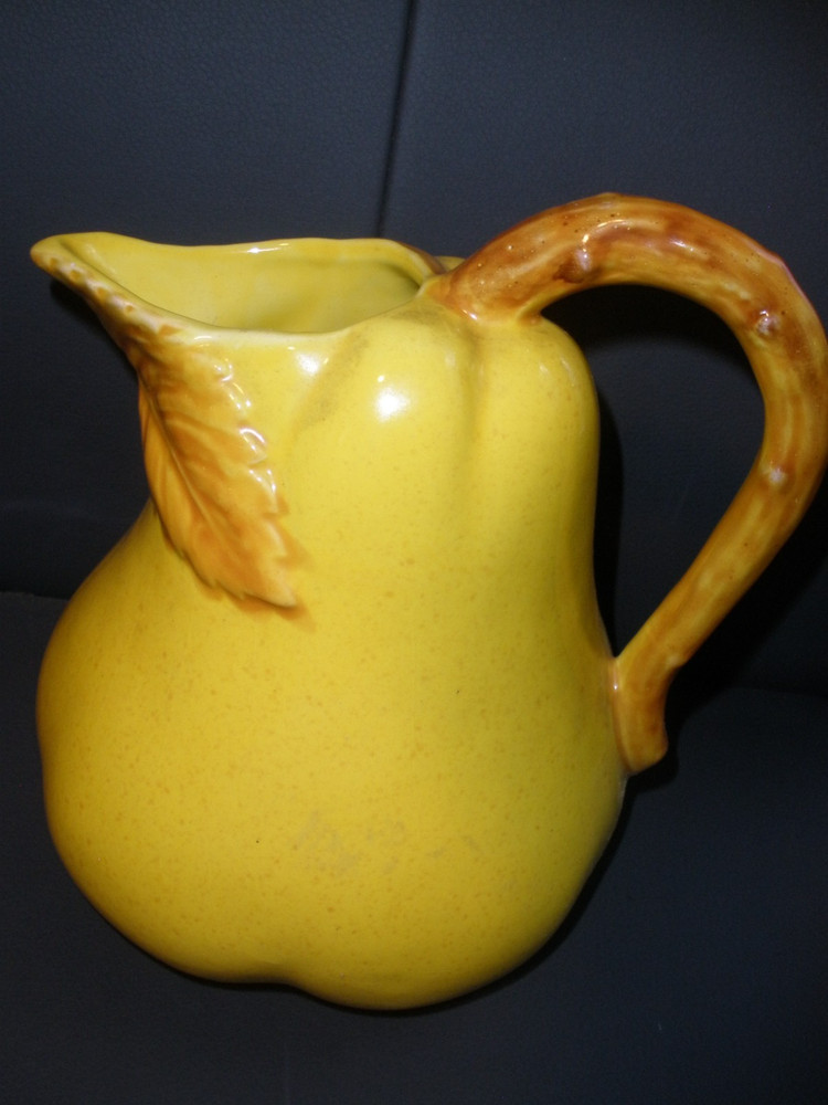 Vintage Ceramic Pear Pitcher 8" Tall EUC