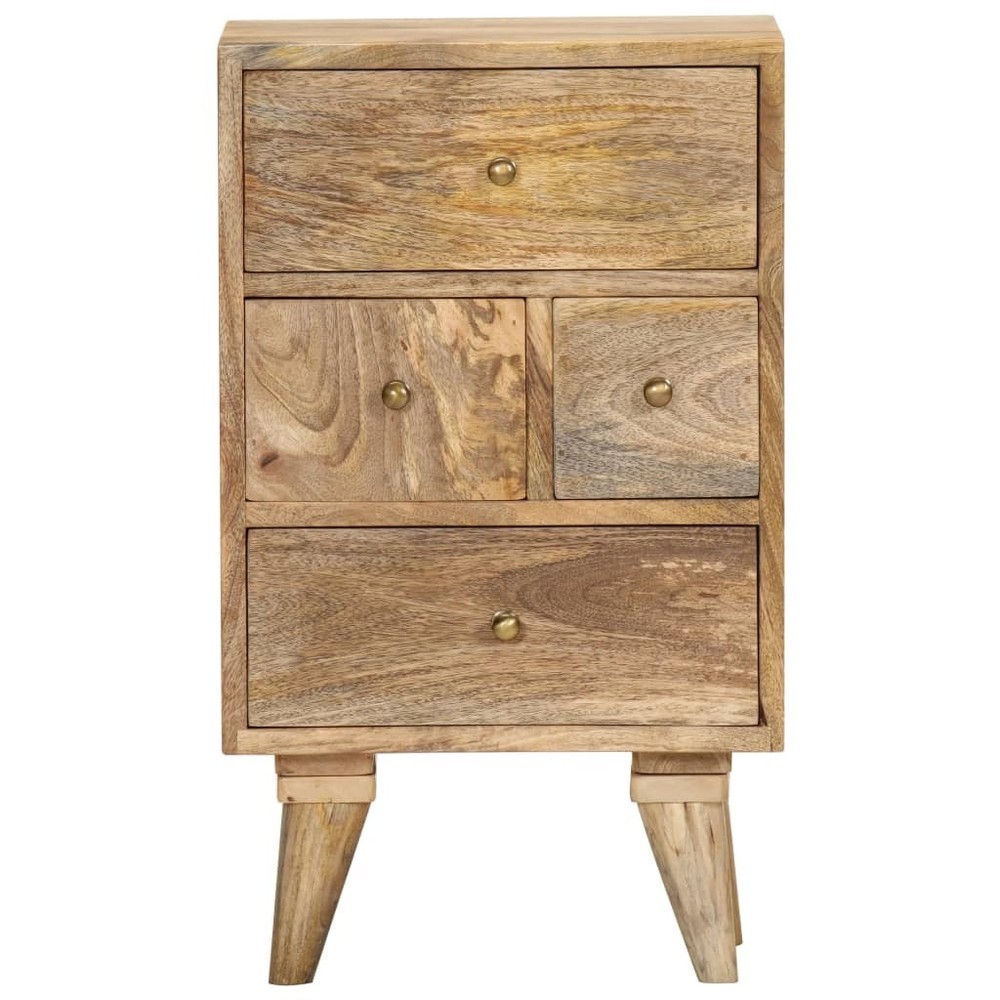Bedside Cabinet Brown Solid Mango Wood Medium Bedside Cabinet