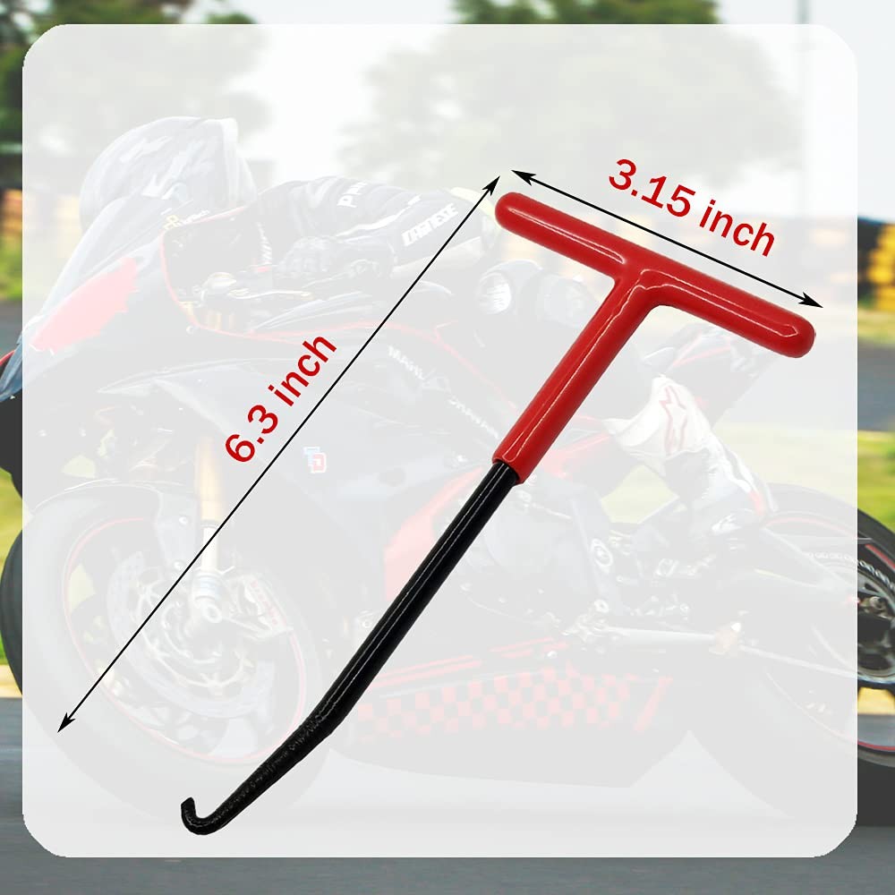 Motorcycle Exhaust Spring Hook, T Shaped Handle Pipe 1 Pcs -Red