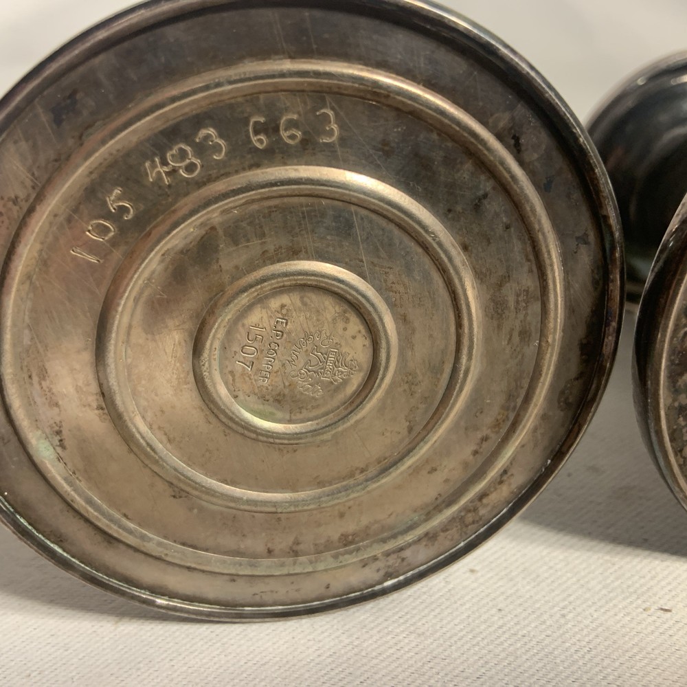 Birks Regency E.p Copper Silver Plated Candlestick Holders