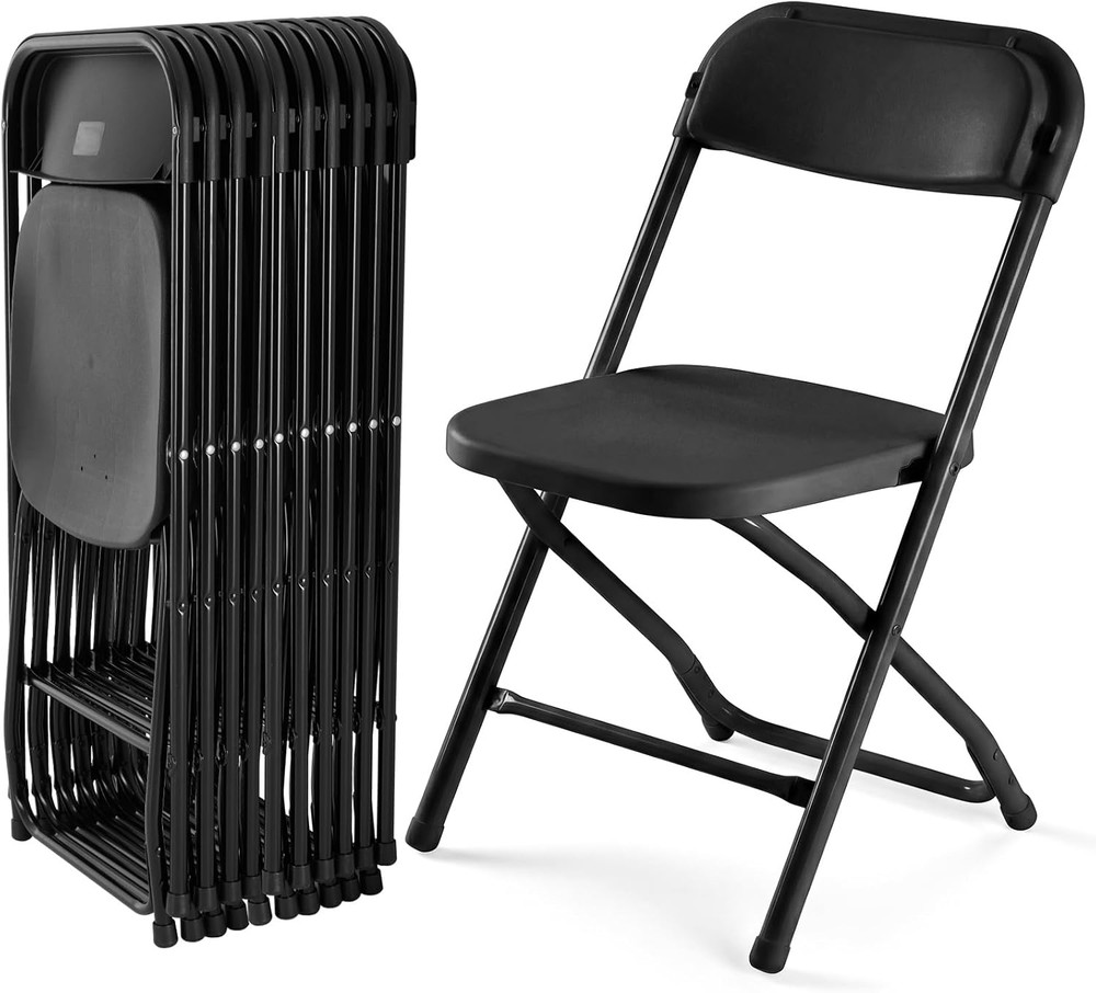 Folding Chairs Sets of 10, 330Lbs Plastic Stackable Portable Patio Dining Sets,