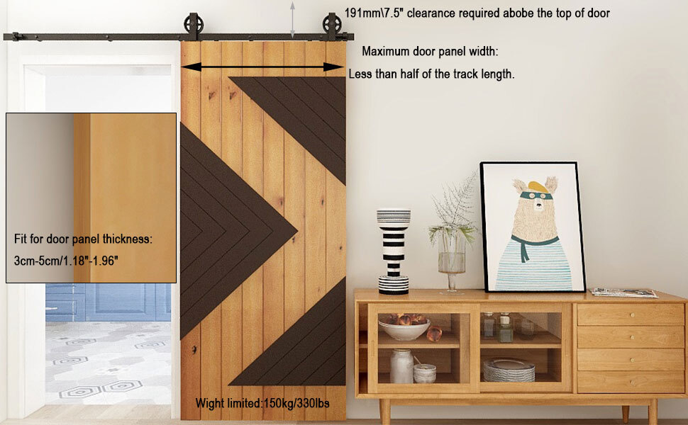 4-20FT Sliding Barn Door Hardware Kit Single Double Doors Medium Wheel RollerKit