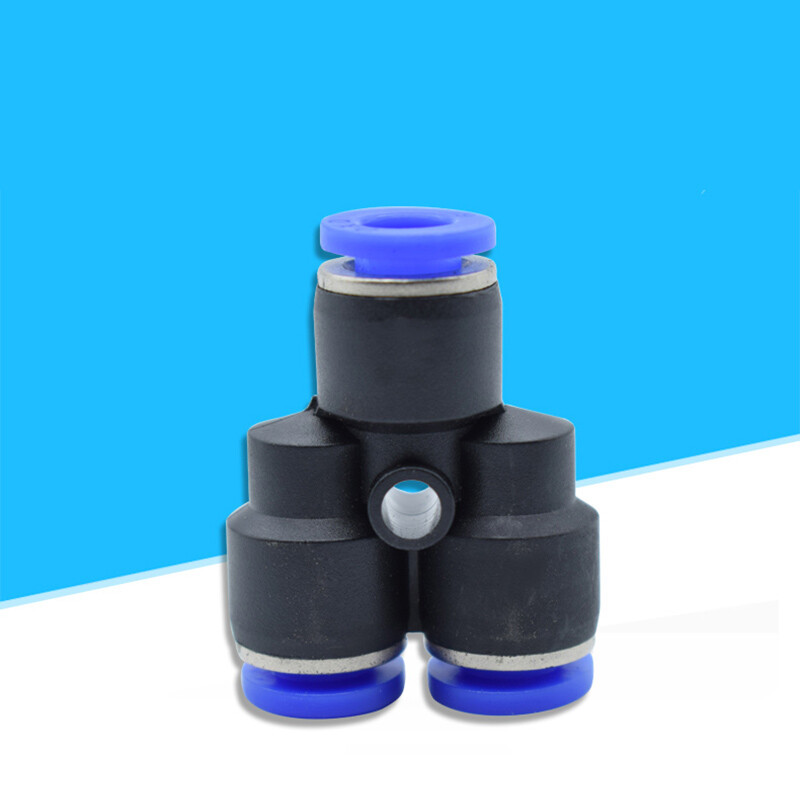 Plastic Y-type Tee Air Push in Fitting 3-Way Quick Pneumatic Connector Equal Ø