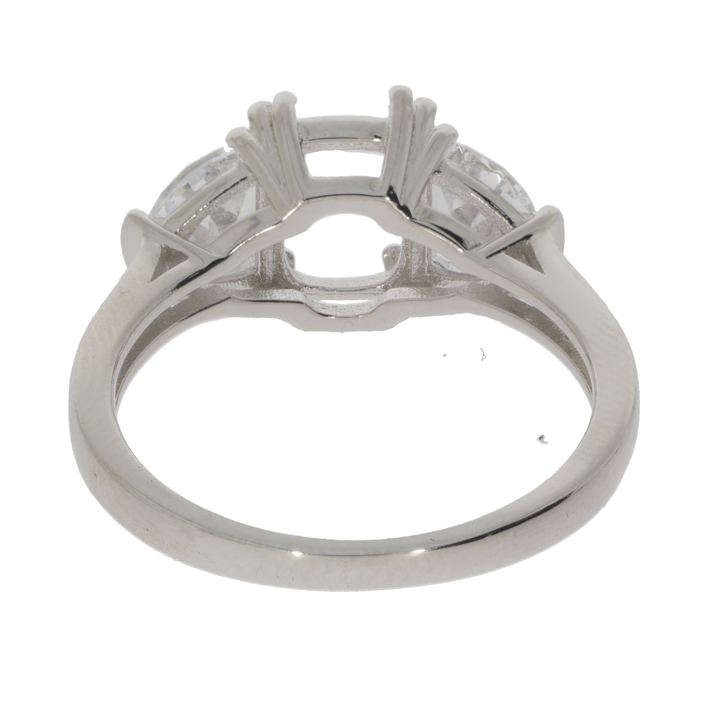 Sterling Silver Semi Mount Ring Setting Cushion CU 9x7mm