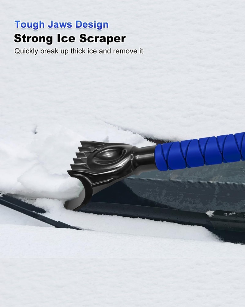 33 Inch Snow Brush and Ice Scraper for Car Windshield, Extendable Snow Scrape...