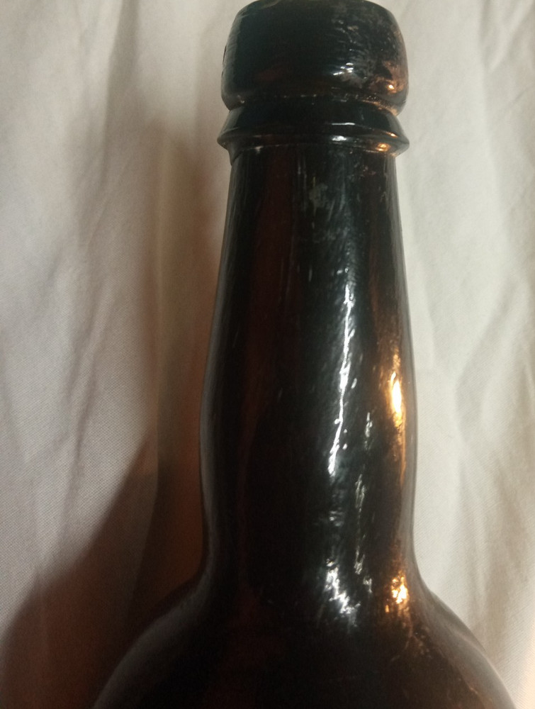 Green Glass Bottle Olive Green Flared In Base