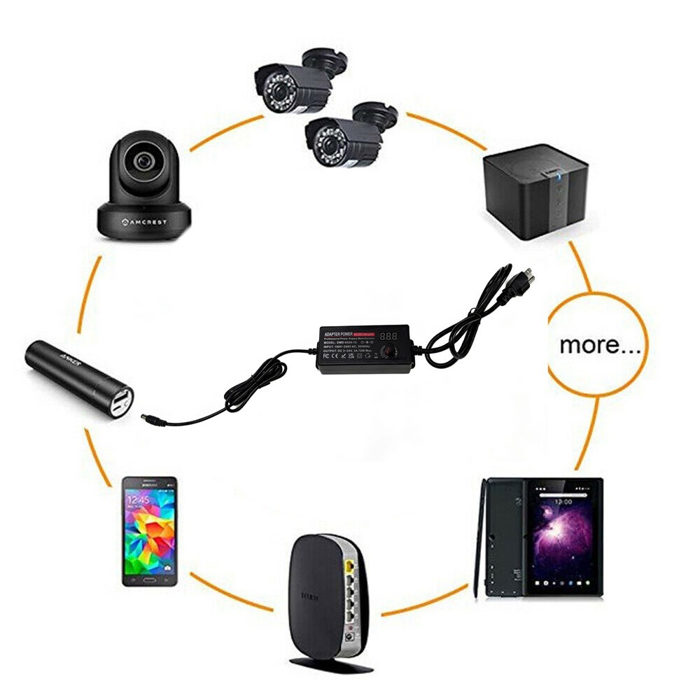 72W Power Supply DC 3V~24V Adjustable Variable Universal Switching AC/DC Adapter