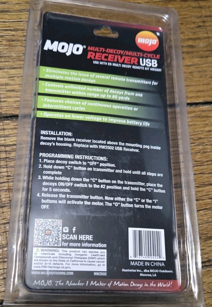 Mojo Outdoors Mojo Series Multi Decoy Receiver with USB connection