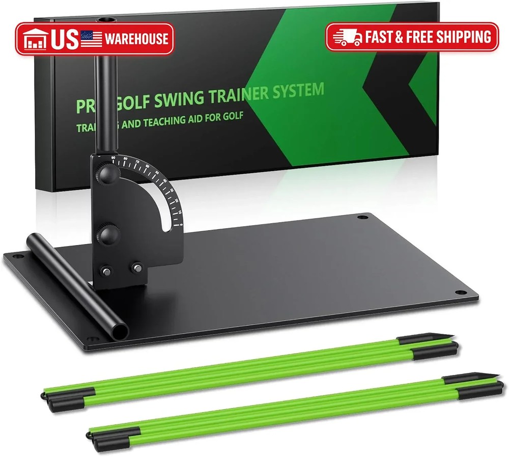 Jsikan Pro Golf Alignment Sticks System with Holder Angle Plate, Golf Trainer Ai