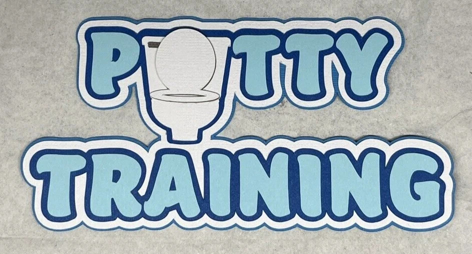 Blue Potty Training Title Die Cut Embellishment Scrapbook Boy