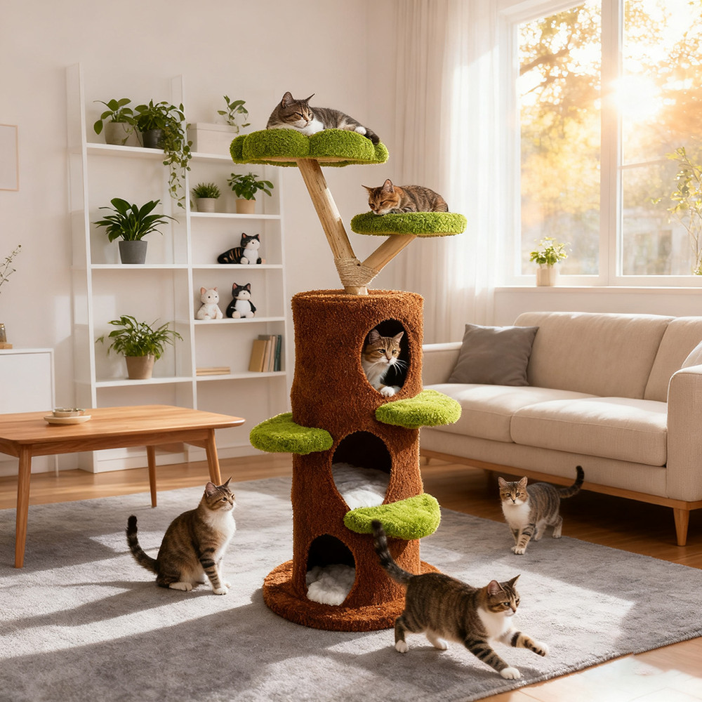 Robust Cat Tree Cat Kitty Scratching Post Fun Activity Center Padded Top Perch
