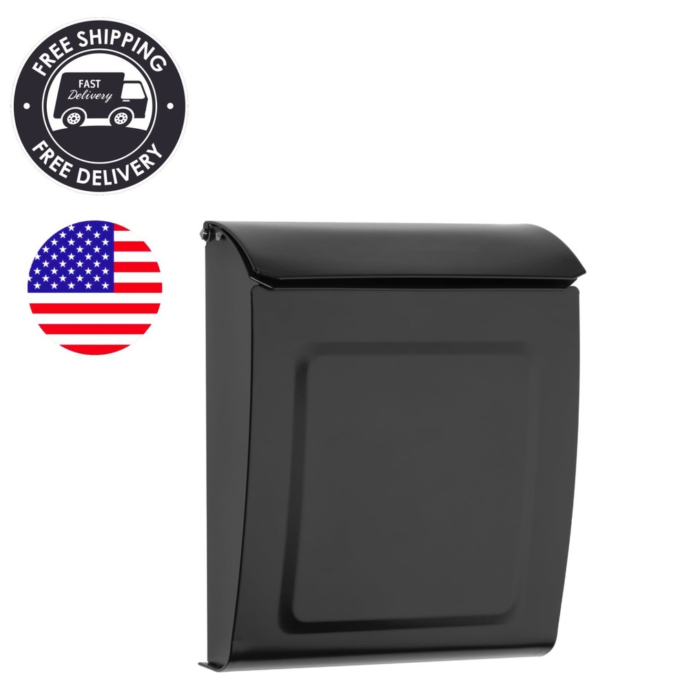 Modern Black Wall-Mounted Mailbox with Lock: Secure Your Mail Elegantly