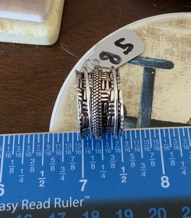 Handmade Sterling Silver Spinner Ring Sz 8.5￼Wide