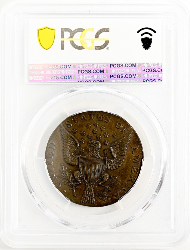 1792 WASH GETZ, SM EAGLE CENT PCGS MS 62 BN