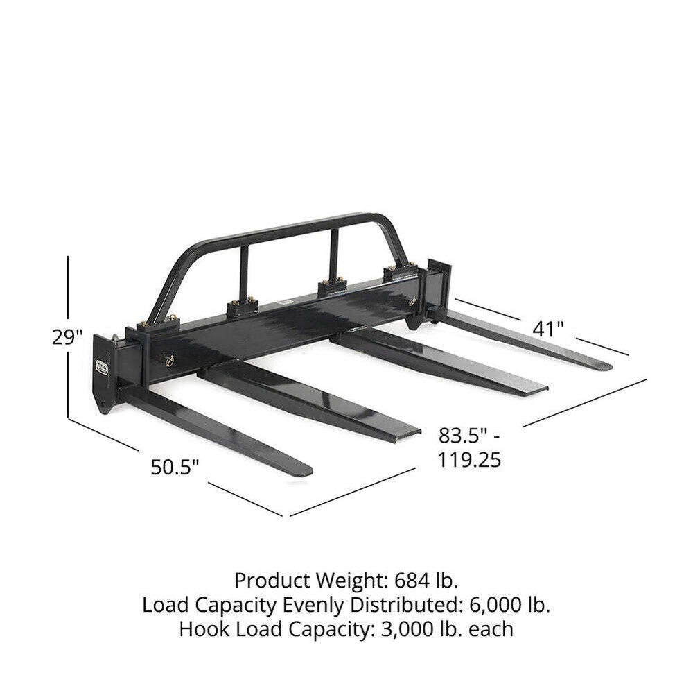 Titan Attachments 10 FT Adjustable Fork Spreader, Adjustable 83" to 119" Width