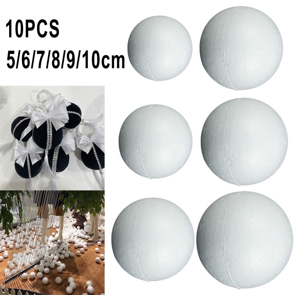 Party 10pcs Solid-Foam Ball Polystyrene-Balls Round Tree White 50mm-100mm