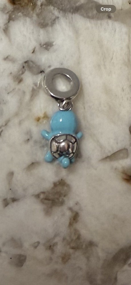 V487 S925 STERLING SILVER SQUIRTLE DANGLE CHARM