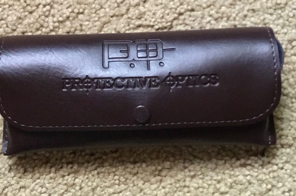 Protective Optics shooting glasses with case