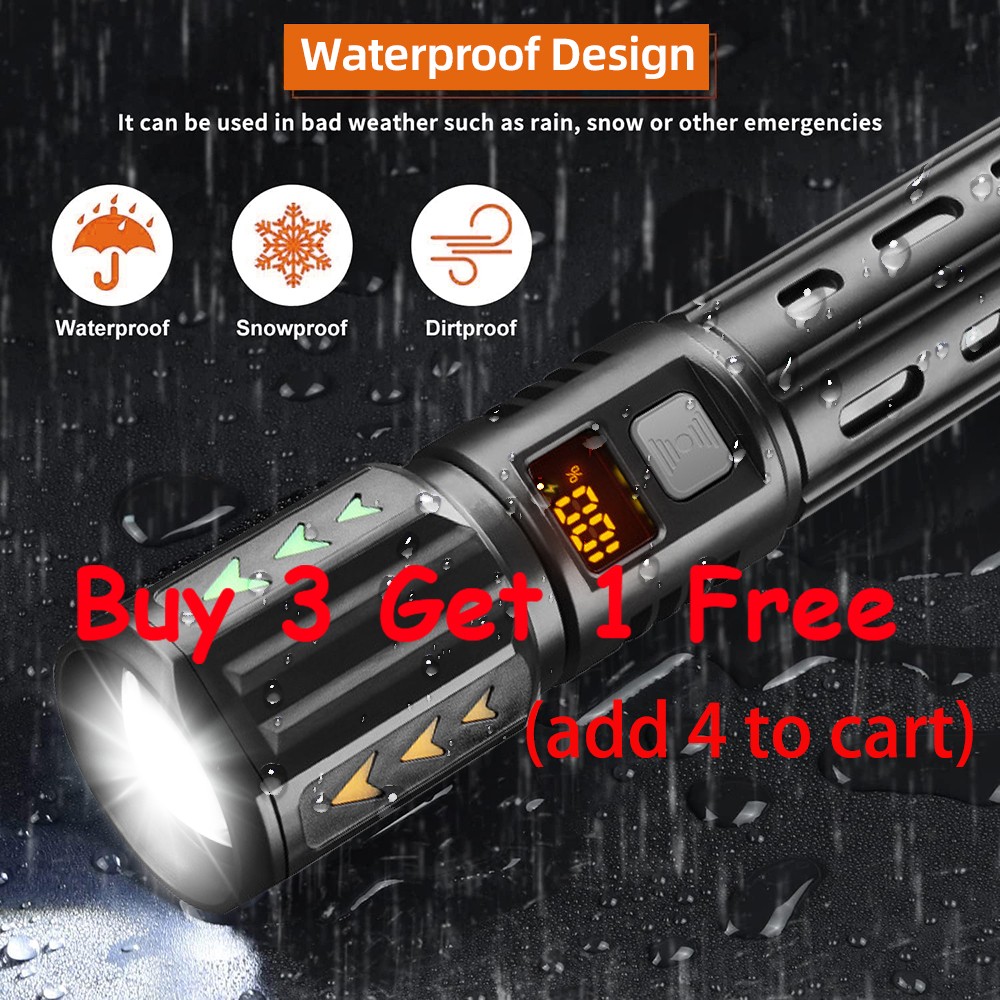 90000000 Lumens Super Bright LED Tactical Flashlight Rechargeable LED Work Light