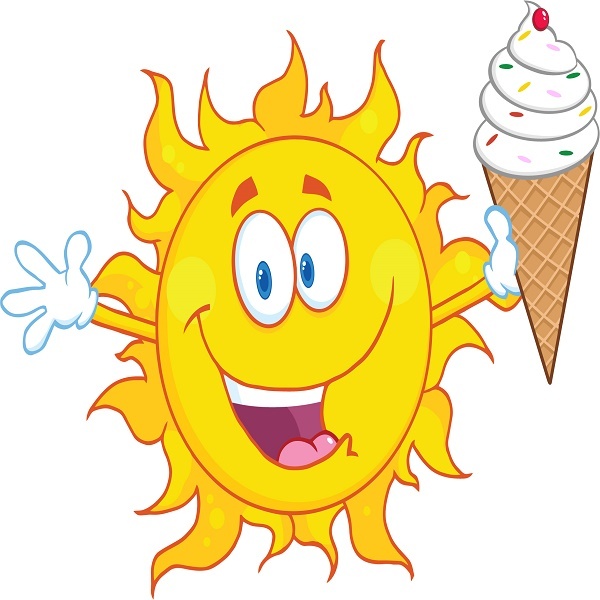 30 Custom Happy Sun With Ice Cream Personalized Address Labels