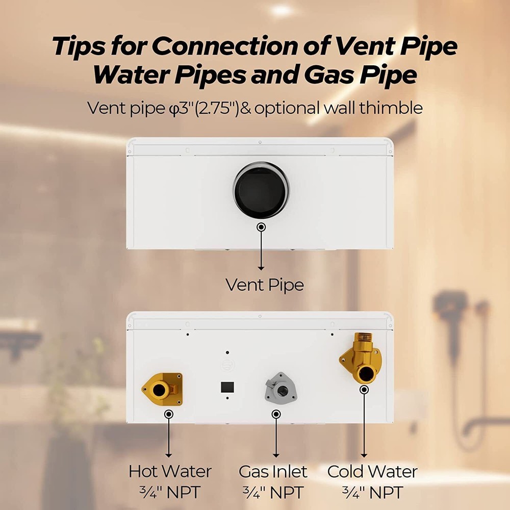 FOGATTI Indoor Tankless Water Heater 5.1 GPM Instant Hot Boiler Natural Gas