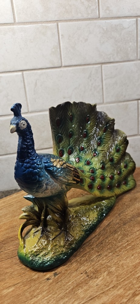 Vintage Bisque Peacock