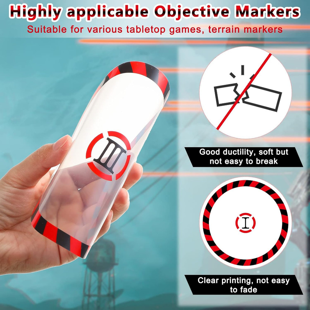 6 Pcs Objective Point Markers round PVC Objective Marker Gaming Accessory, Minia