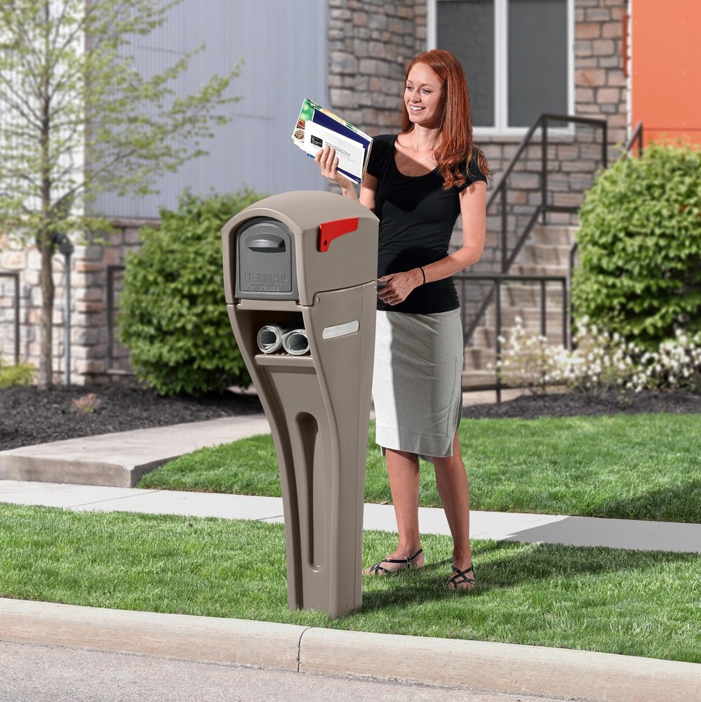 Mailmaster Streamline Mailbox & Post, Weather Resistant, Large Mocha