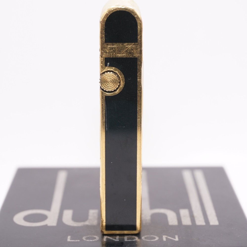 Dunhill Dome Lighter Gold plated with Black Lacquer_ Fully Working Condition
