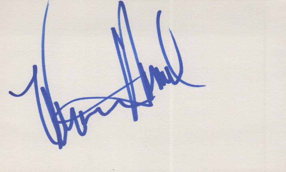 Veronica Hamel signed 3x5 index card Vintage