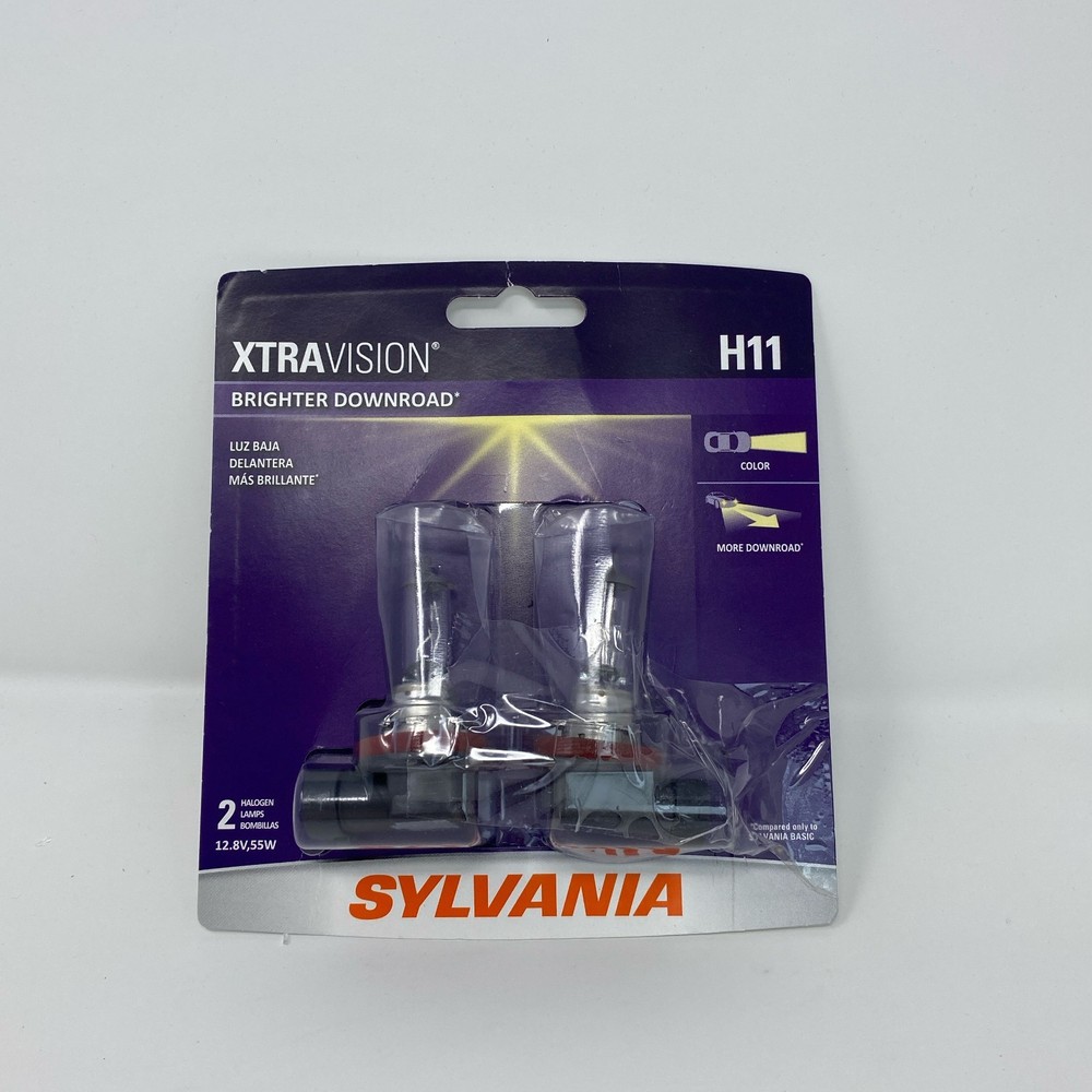 SYLVANIA H11 XtraVision Halogen Headlight Bulbs 2-Pack - Clear, H11