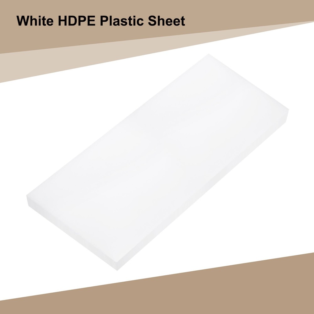 HDPE Plastic Sheet 1" Thick, 10" x 24" Polyethylene Plastic Blocks, White