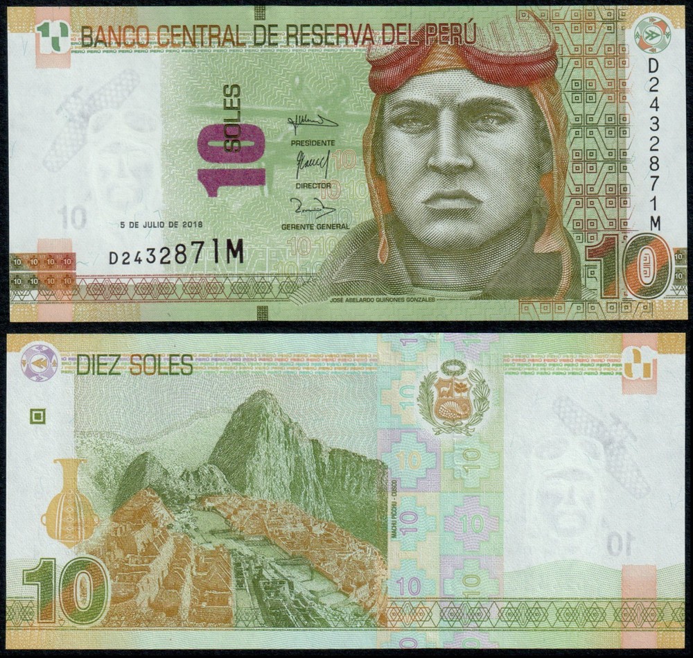 PERU 10 SOLES (P192b) 2018 UNC